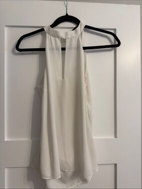 Zara Ivory Halter Tank with Open Back